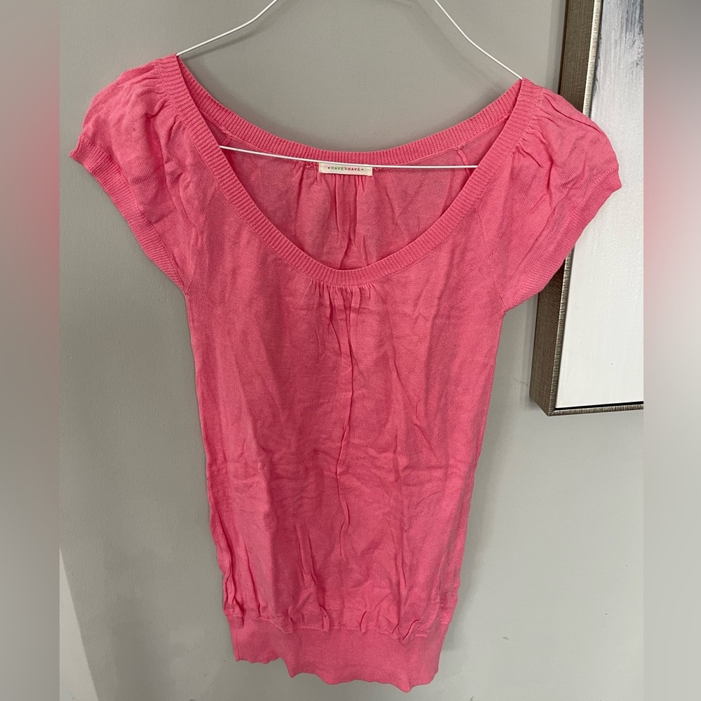 Women's Pink Lightweight Short-sleeve Sweater Top - Buy 2, Get 1 Free